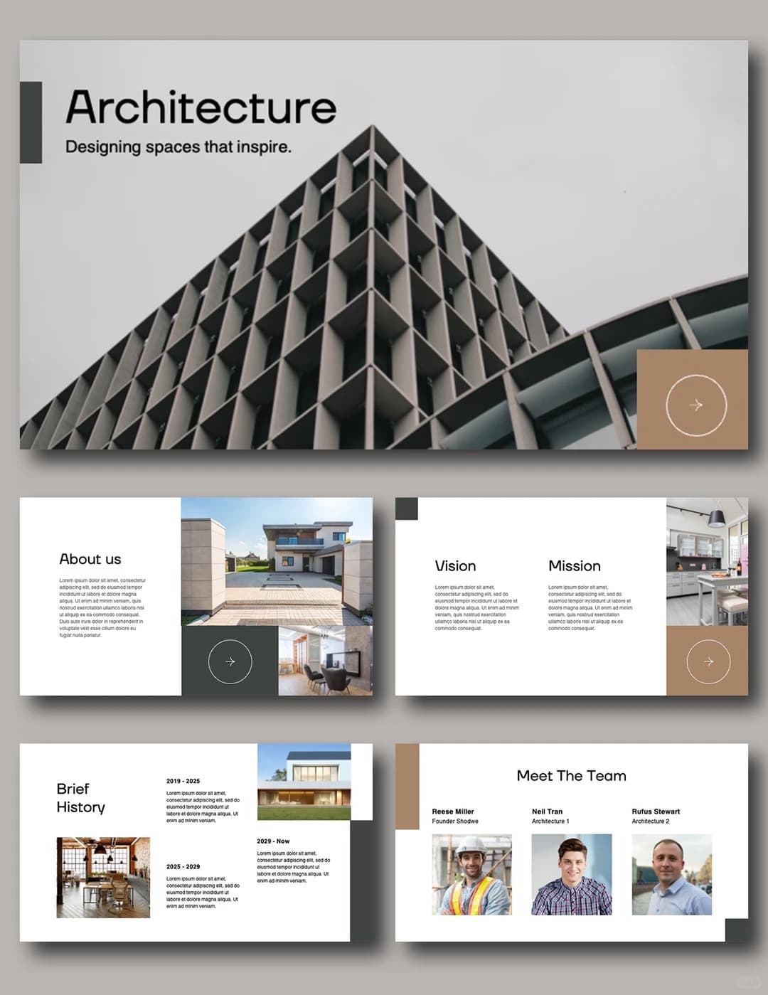 Architecture Studio PowerPoint template preview