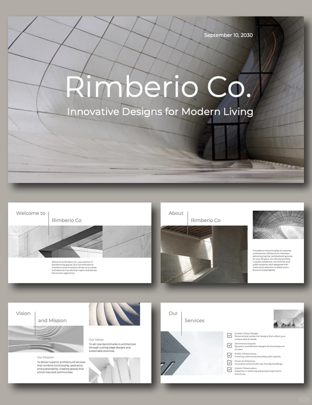 Modern Architecture Profile PowerPoint template preview