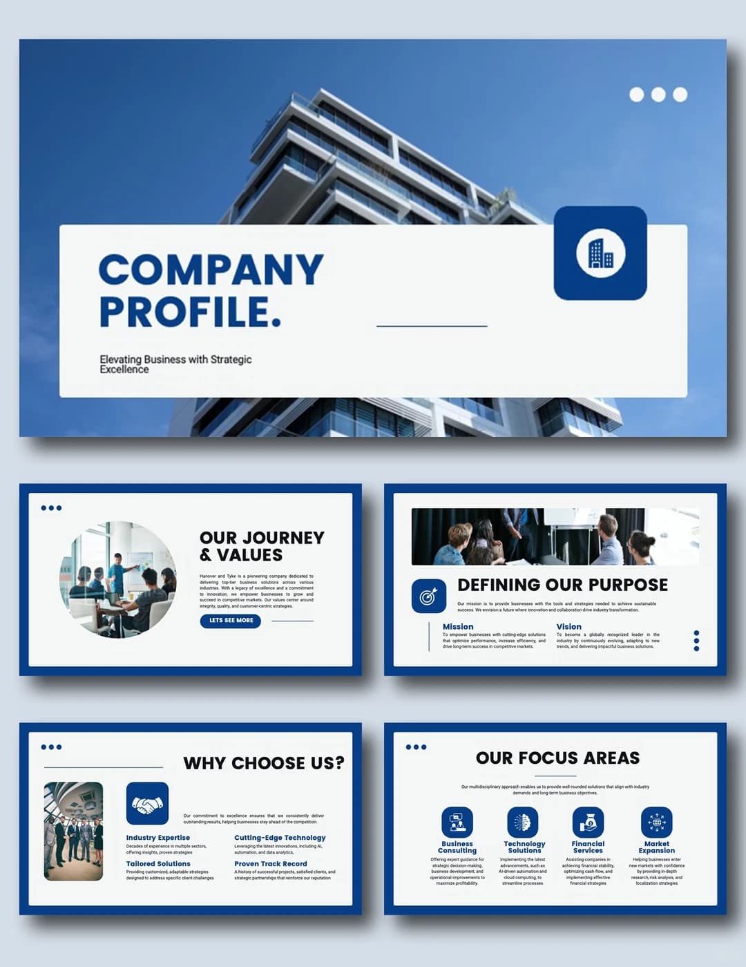 Consulting Services Profile PowerPoint template preview