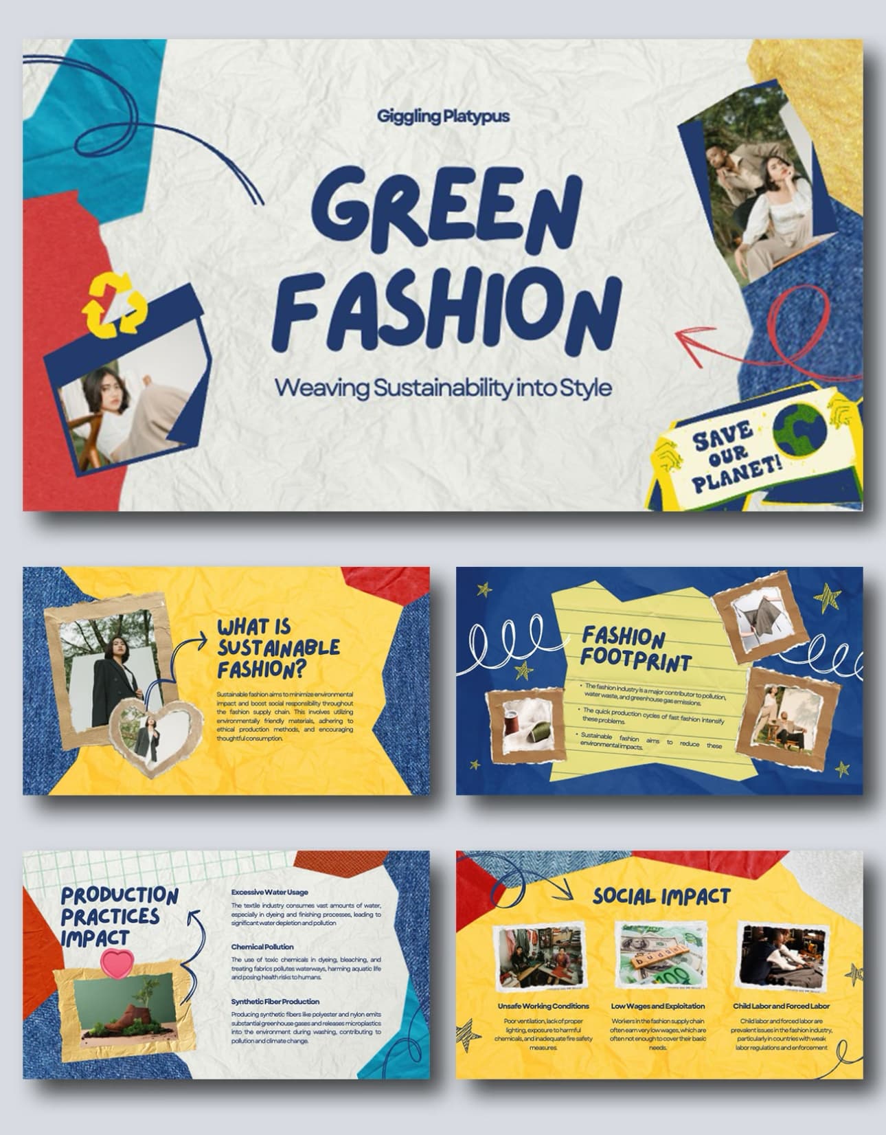 Creative Collage Art PowerPoint template preview