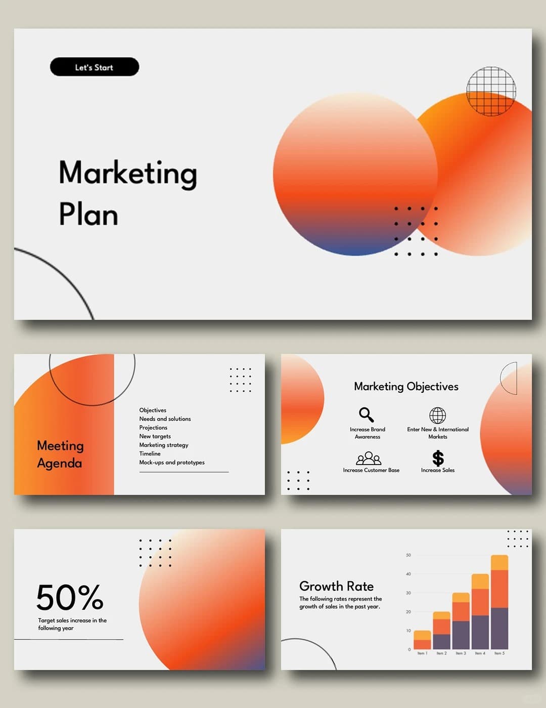 Gradient Orb PowerPoint template preview