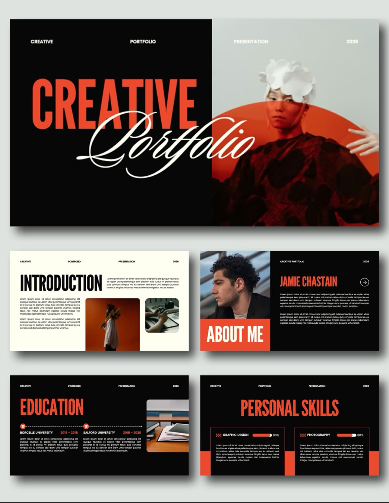 Magazine Black & Red PowerPoint template preview