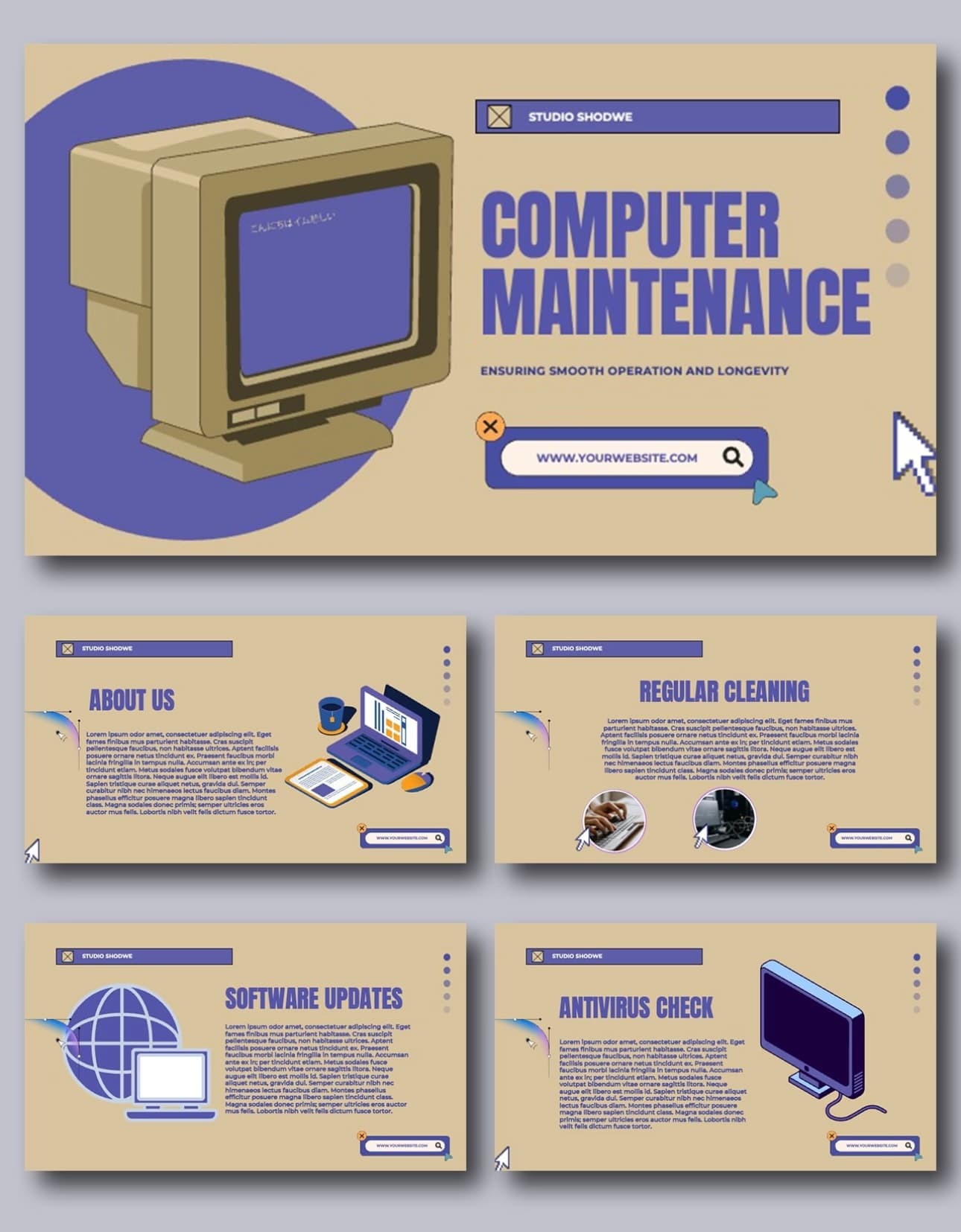 Retro Tech PowerPoint template preview