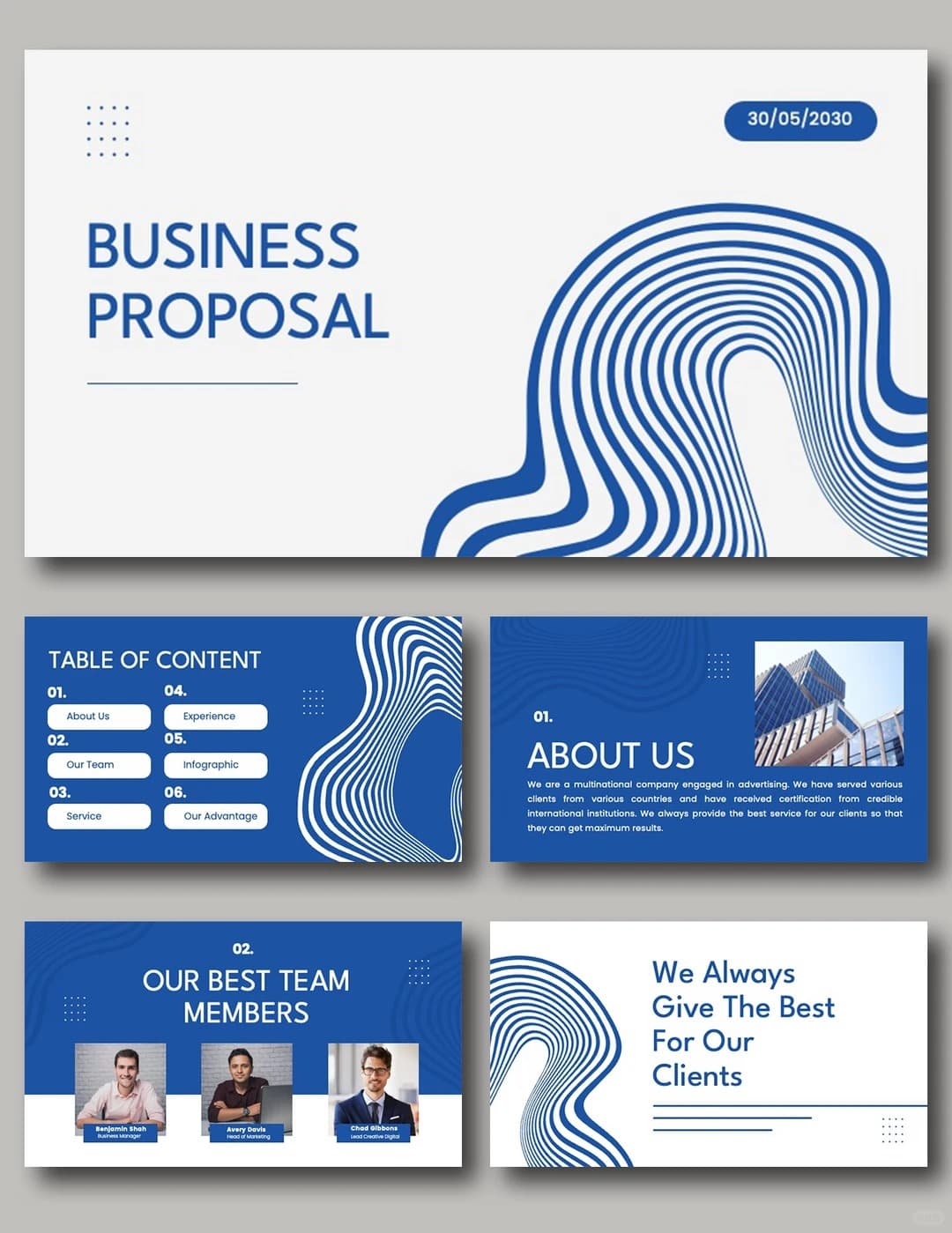 Curved Line Proposal PowerPoint template preview