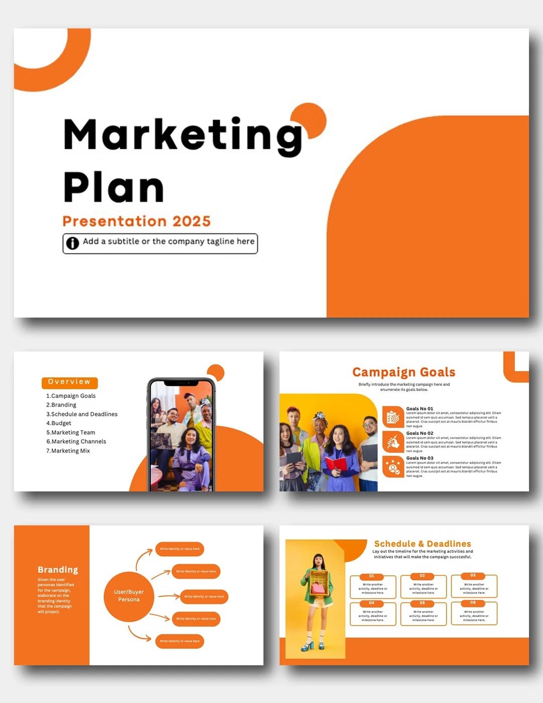 Bold Orange Marketing PowerPoint template preview