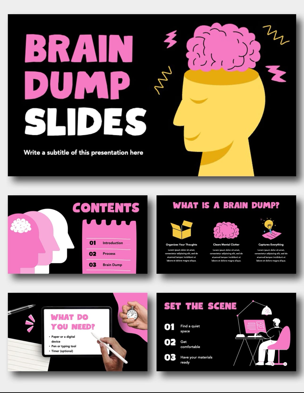 Pop Art Black & Pink PowerPoint template preview